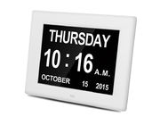 American Lifetime, Newest Version Updated Memory Loss Digital Calendar Day Clock with Day Cycles &amp; Battery Backup(White）