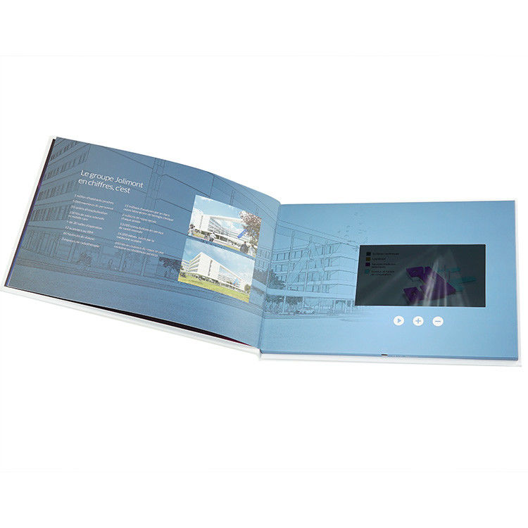 2GB LCD Video Brochure Custom Gift Greeting Cards 7'' Rechargeable Lithium Batteries