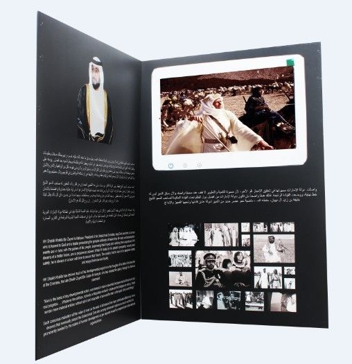 CMYK printing video booklet , lcd video mailer for Business Invitation gift
