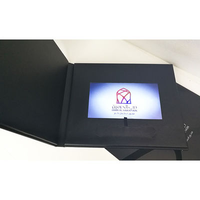 Video In Folder PU 10.1 inch video brochure promotional LCD screen lcd video book with leather cover for business invite