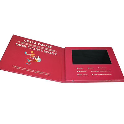 Customized Hardcover 7&quot; Digital Lcd Video Brochure Built In Speaker For Advertising