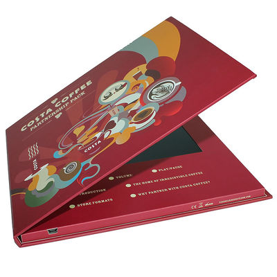 Customized Hardcover 7&quot; Digital Lcd Video Brochure Built In Speaker For Advertising