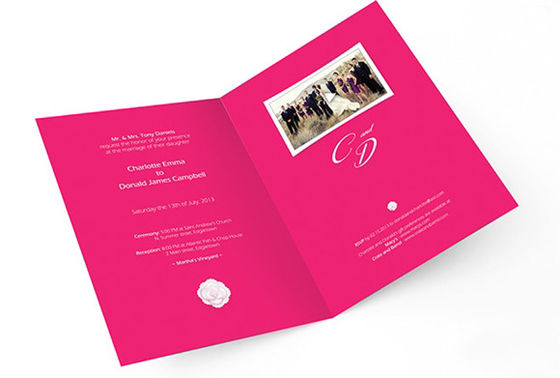 Wedding Video Invitation Card with magnetic button , Full colors digital video brochure