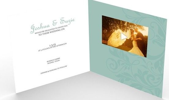 Wedding Video Invitation Card with magnetic button , Full colors digital video brochure