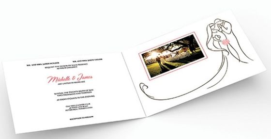 Wedding Video Invitation Card with magnetic button , Full colors digital video brochure