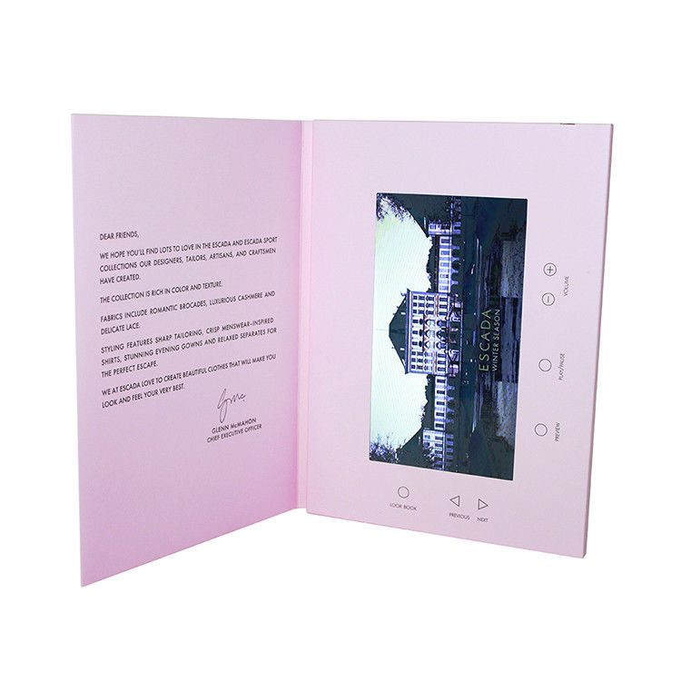 Book Shaped LCD Video Brochure Magnetic Switch For Marketing Events