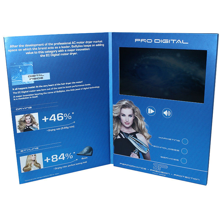 Wifi Video In Folder 7 &quot; Touch HD Screen Digital With 350 Gsm Soft Cover