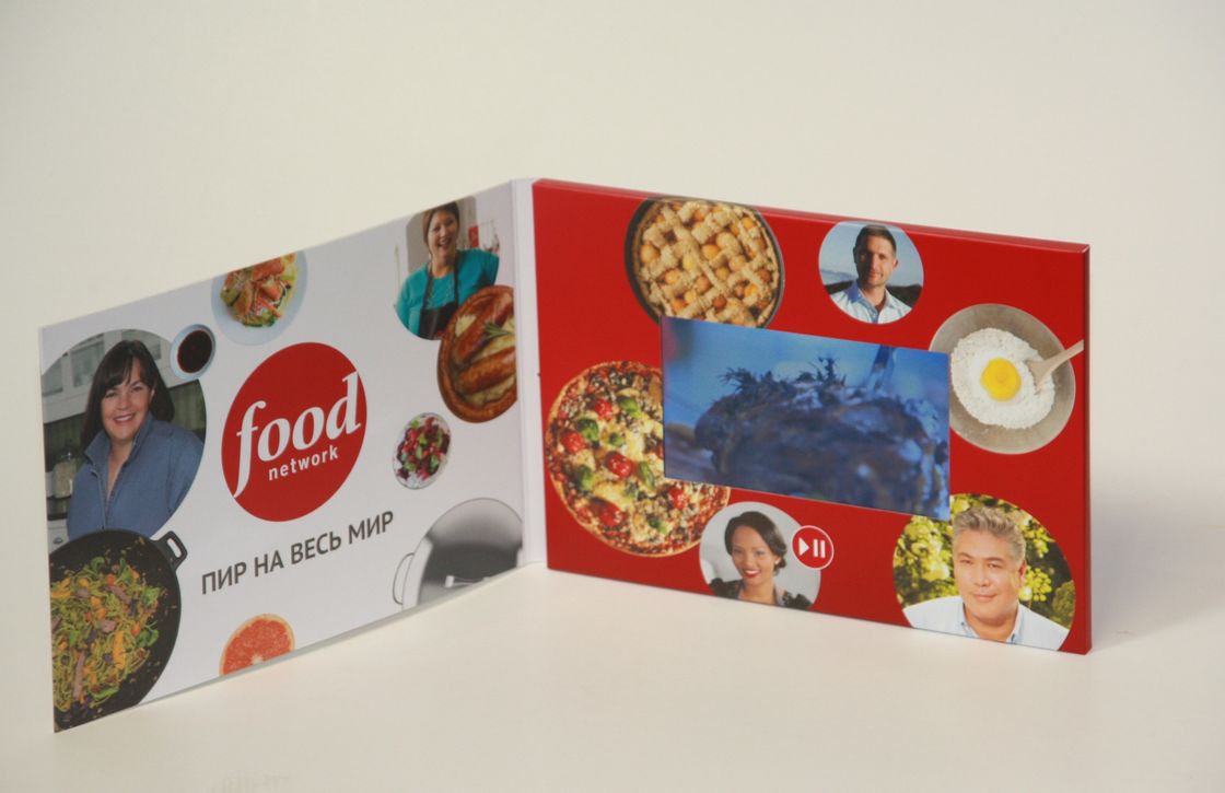 LCD Touch Sreen Video In Folder CMYK Full Color Printing For Wedding Invitation