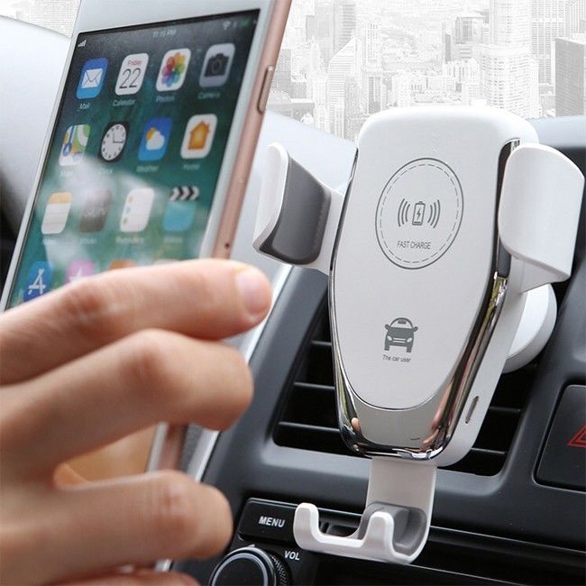 Cell Phone Holder Wireless Car Charger Automatic Clamping Fast Charging 10 Watt