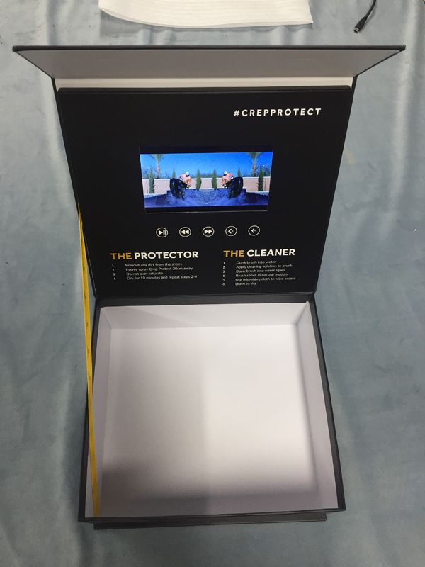 Video Box LCD Video Brochure 7 Inch LCD Screen HD 8GB Memory Wooden Box Lighting Sensor