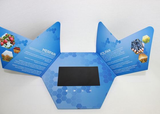 Rechargeable Video In Print Brochure , custom lcd video brochure card for promotion